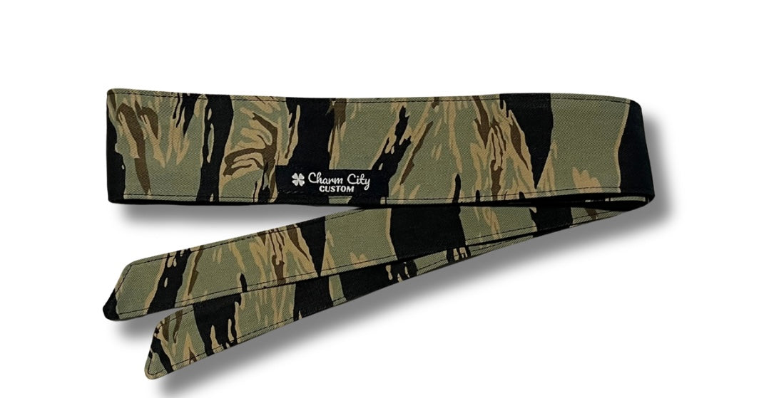 "Oil Slick" vertical Tiger Stripe headband #1