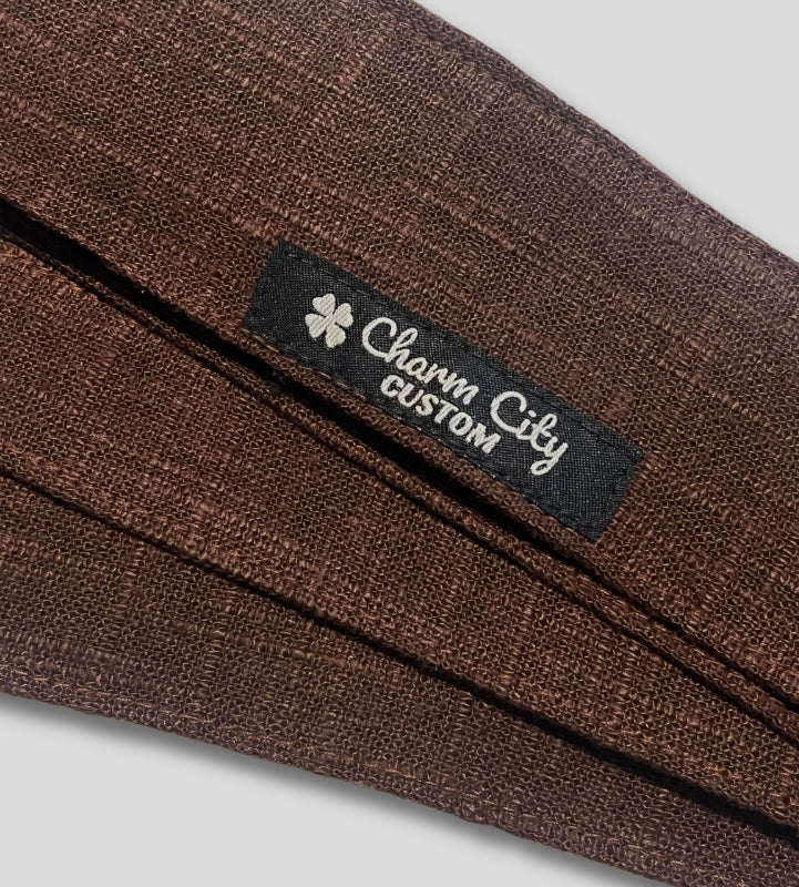 Custom brown heavyweight cotton linen headband