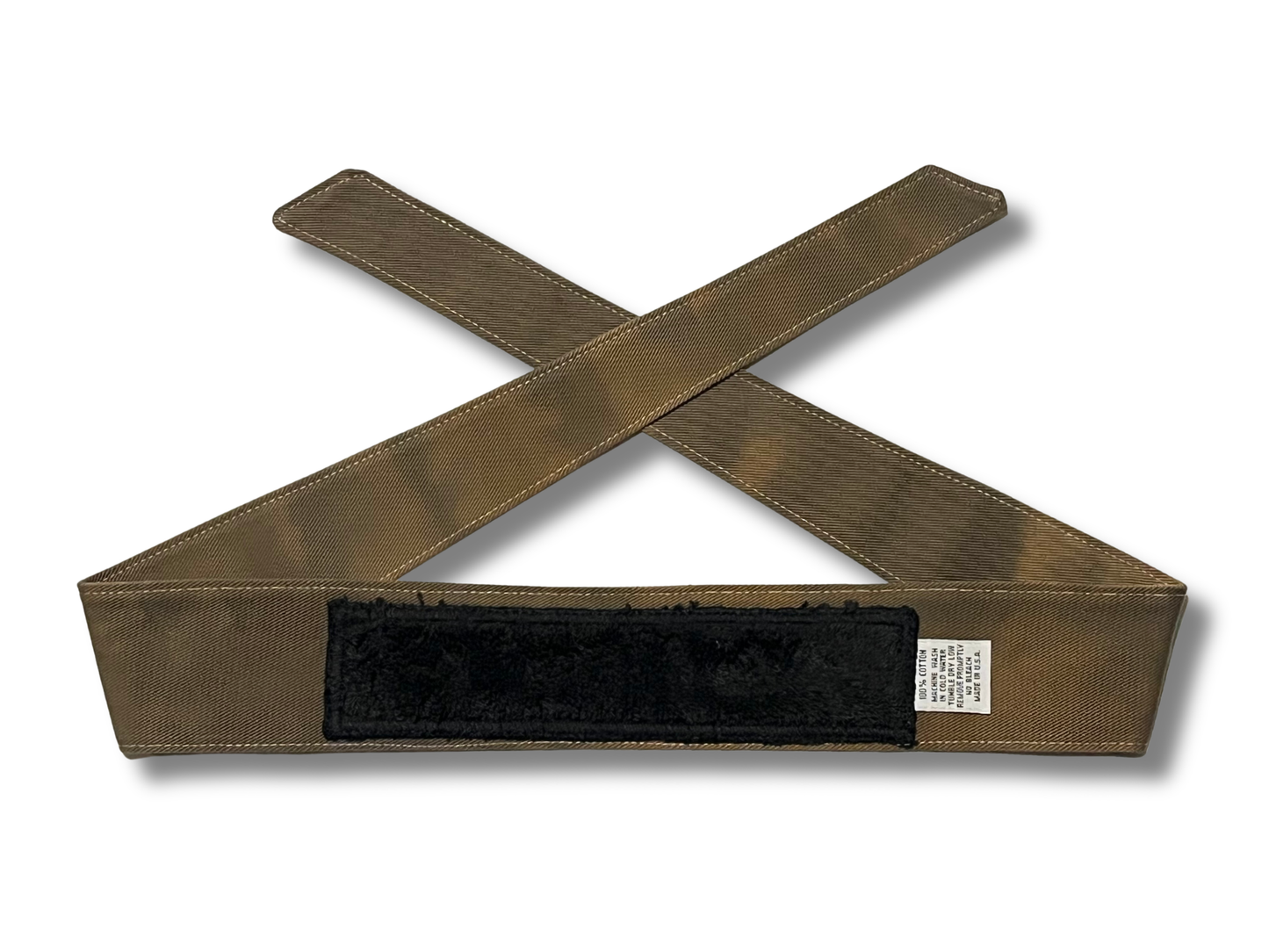 Custom brown hand dyed 10oz denim headband (gold tag)