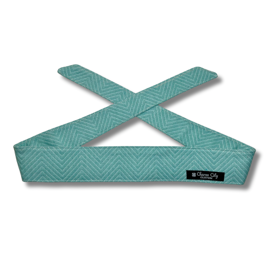 Robins egg blue vintage style chevron headband