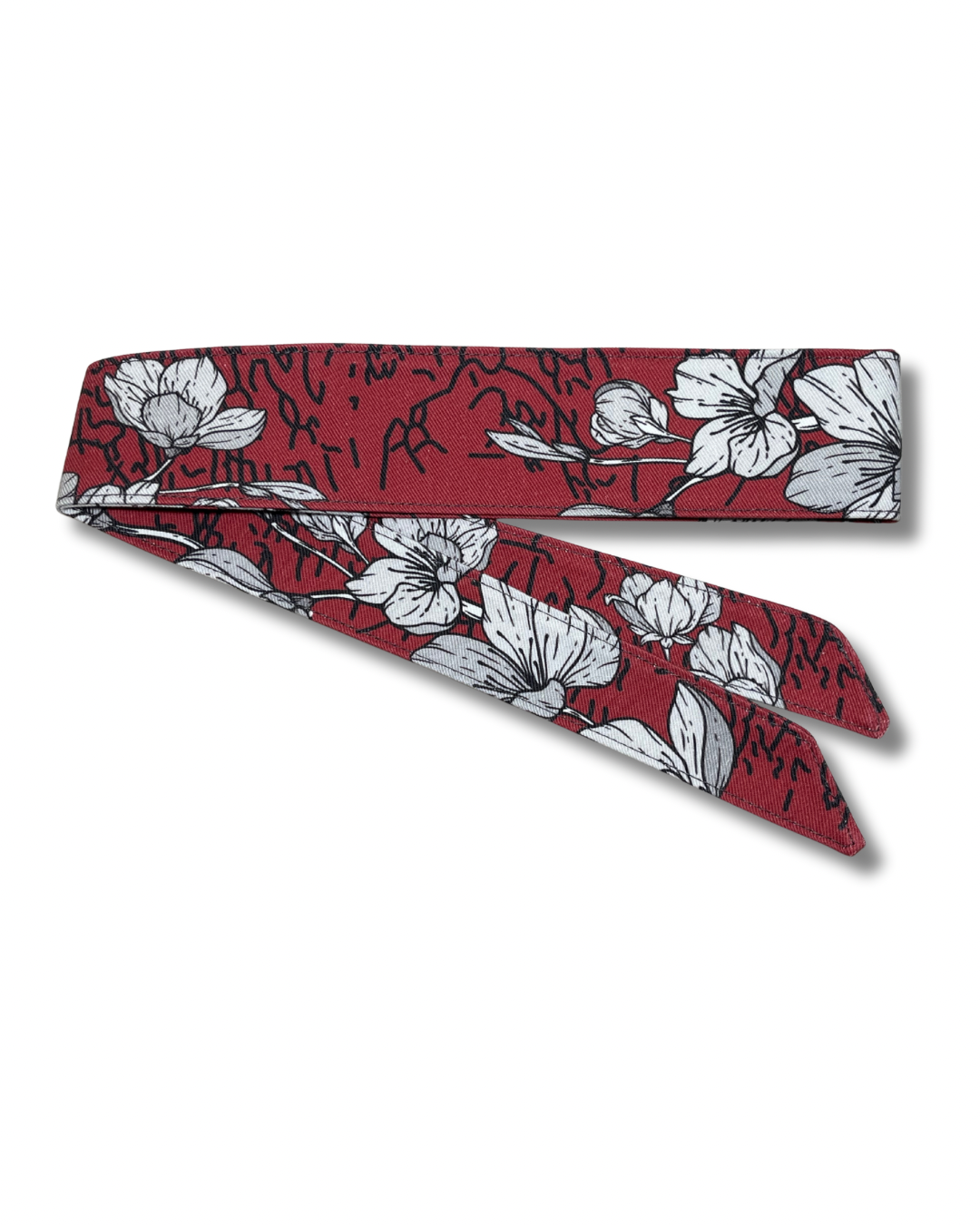 Custom blood red & black Sakura 10oz denim headband
