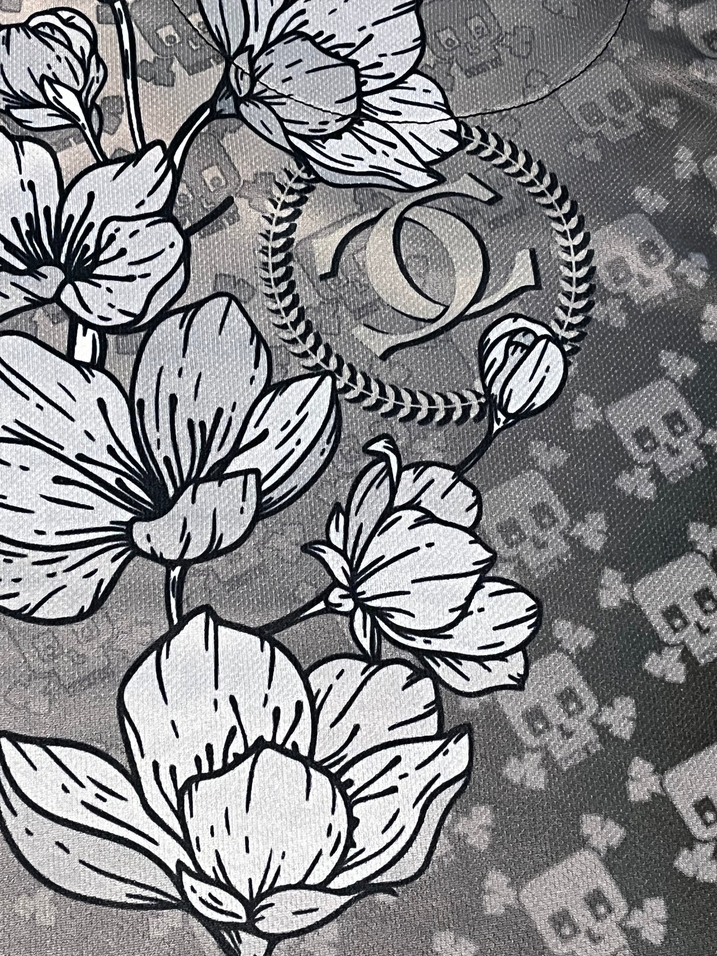 3XL- Platinum dust Sakura & skulls tank top (XXXL)