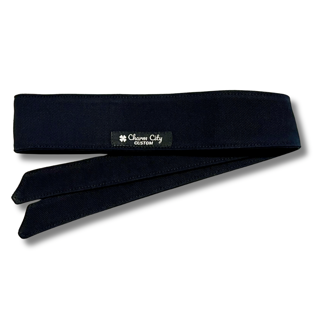 Custom all black 10oz denim headband