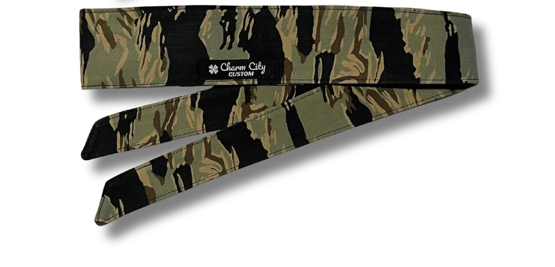 "Oil Slick" vertical Tiger Stripe headband #2