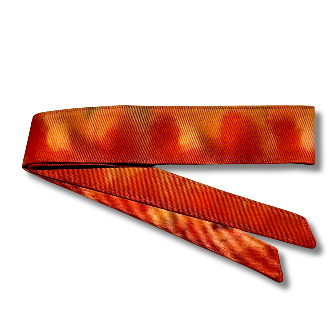 Custom dyed Blaze fade 10oz denim headband
