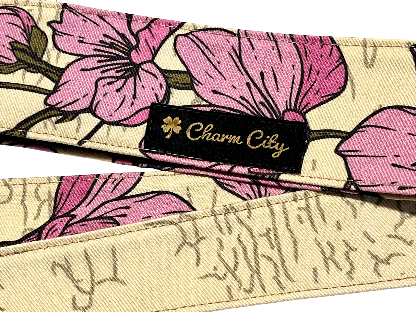 Custom off white and pink Sakura 10oz denim headband