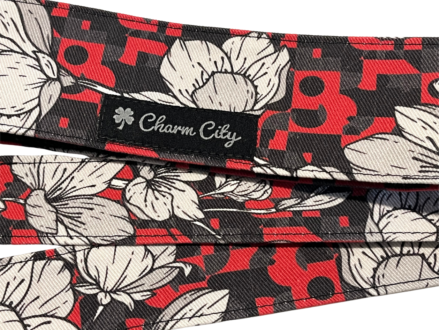 Custom black and red urban camouflage/ Sakura 10oz denim headband