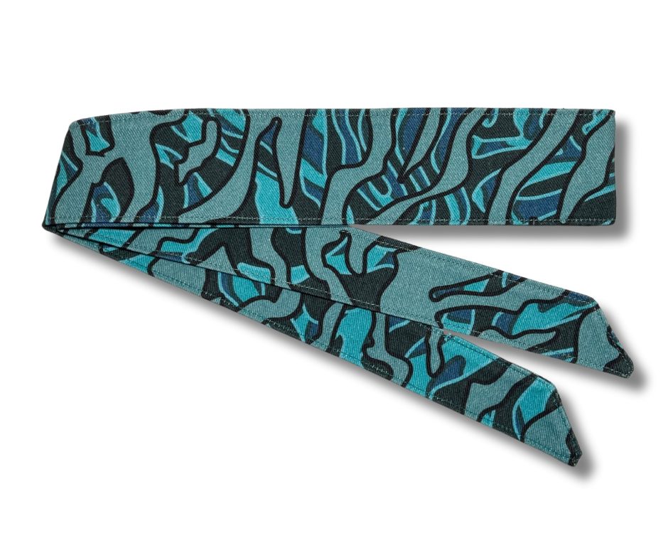 Custom Skein camouflage Teal and Black 10oz headband