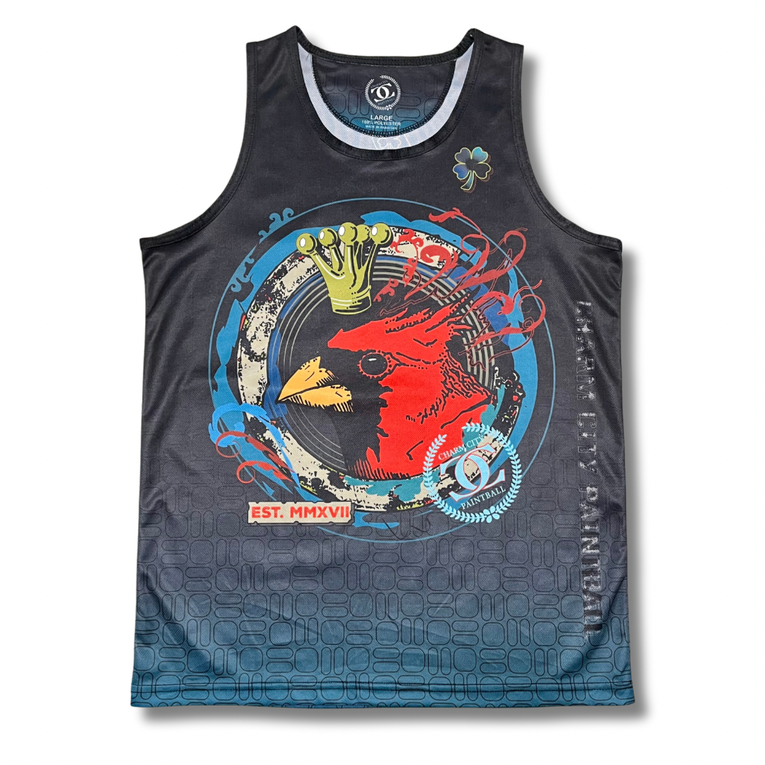 “King Cardinal” black fade tank top (XXL)