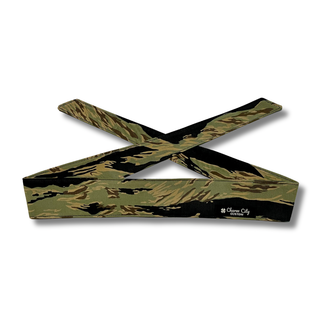"Oil Slick" horizontal Tiger Stripe headband #2