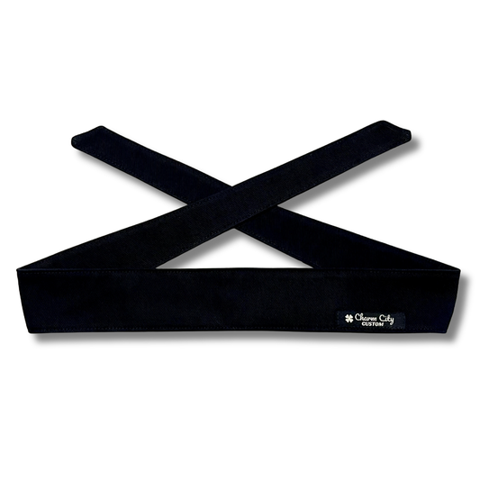 Custom all black 10oz denim headband