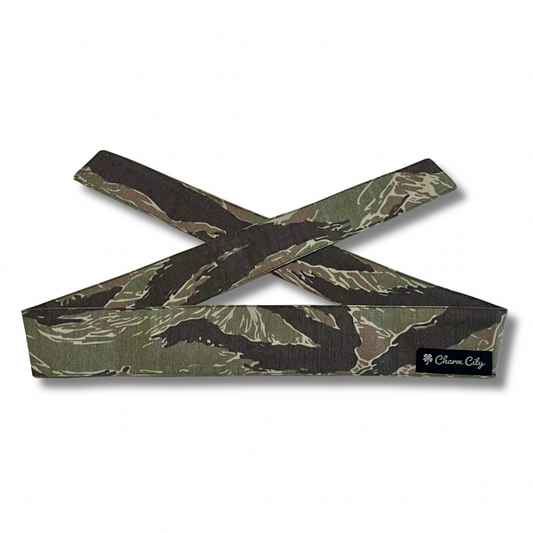 Classic Series 7oz faded denim Tiger Stripe headband