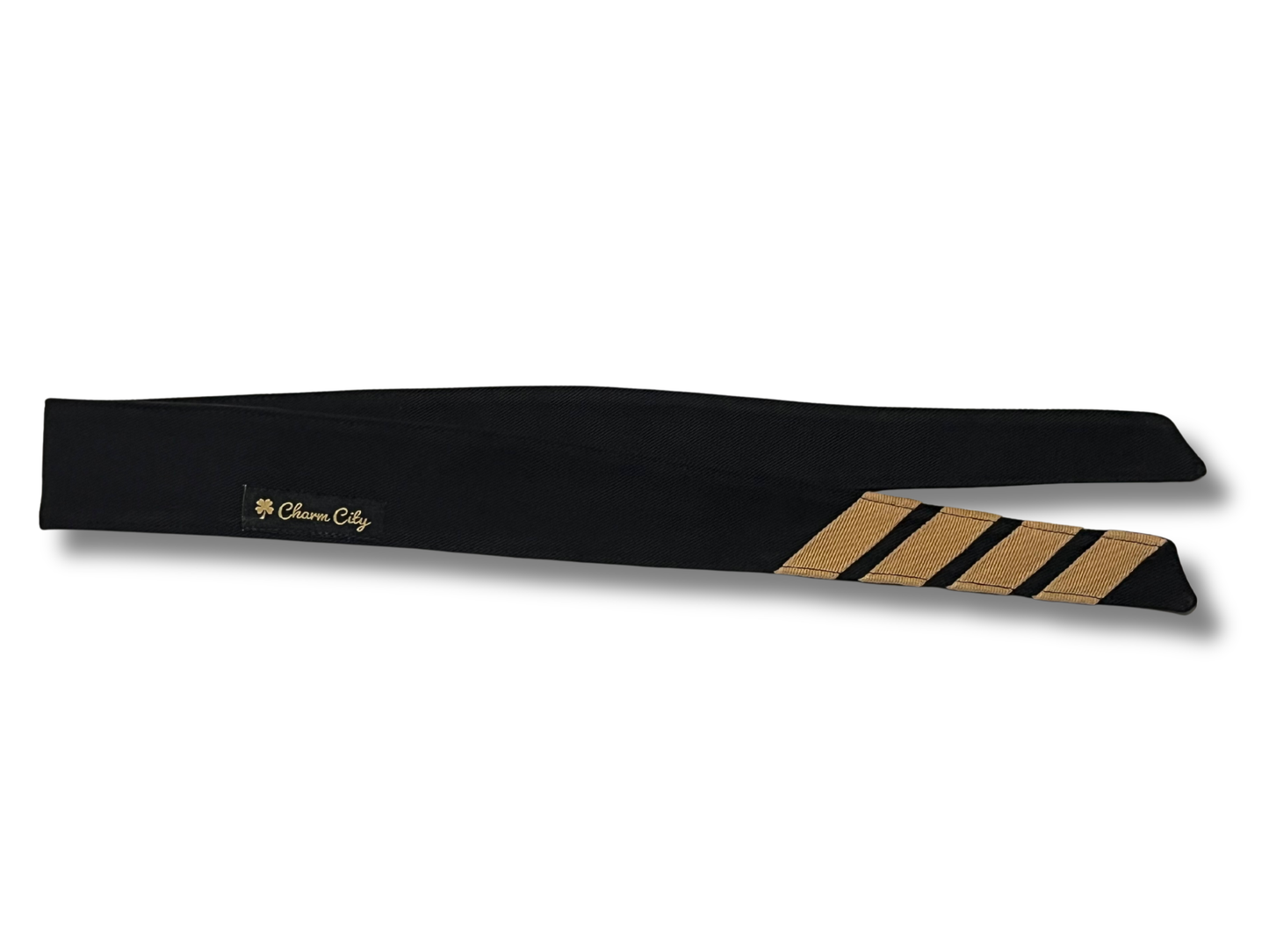 Custom black 10oz denim LSD (left side drive) headband