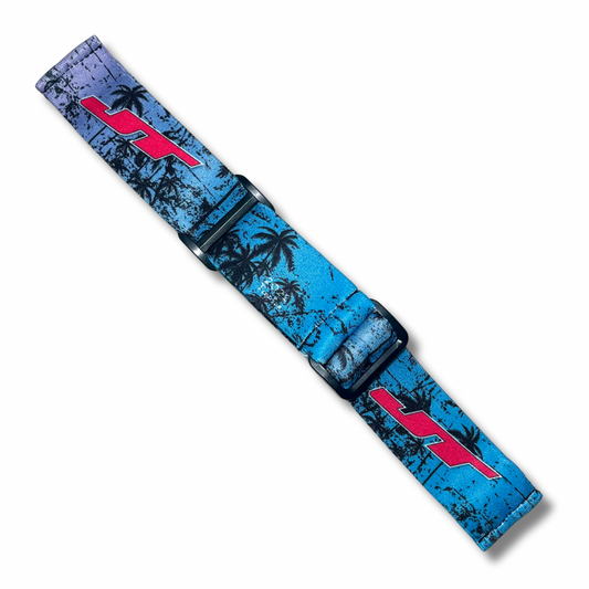 JT 2022 blue/pink palm tree sublimated goggle strap