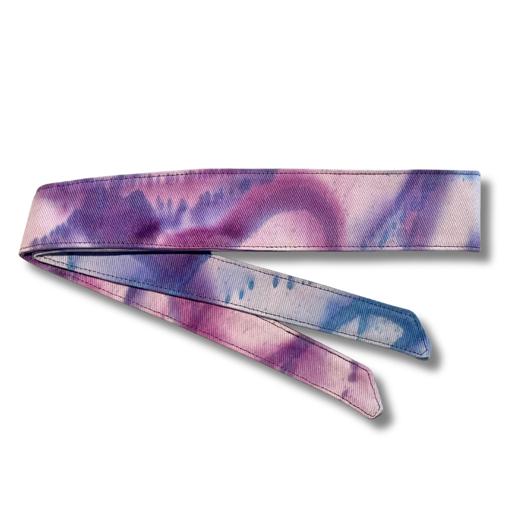 Custom Purple/Blue “Graffiti” fade hand dyed headband