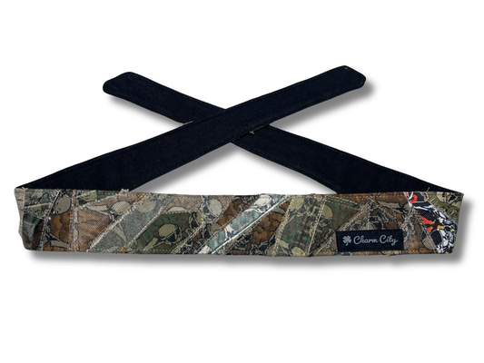 Custom Flying Skulls patchwork headband