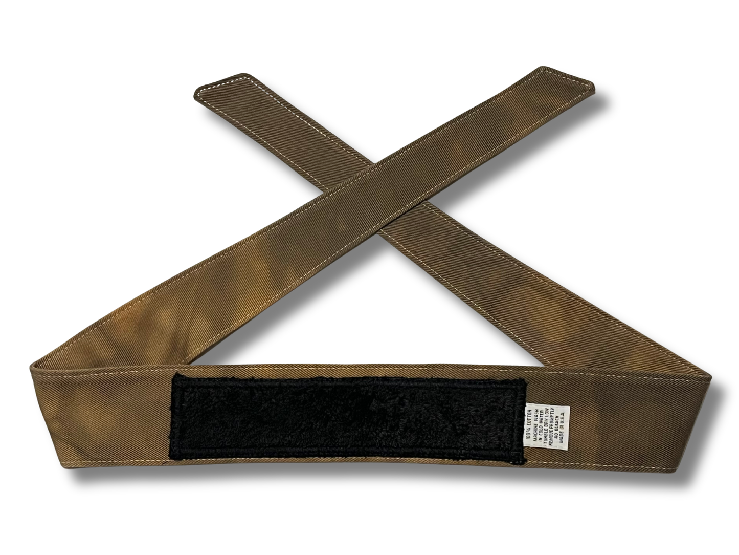 Custom brown hand dyed 10oz denim headband (silver tag)