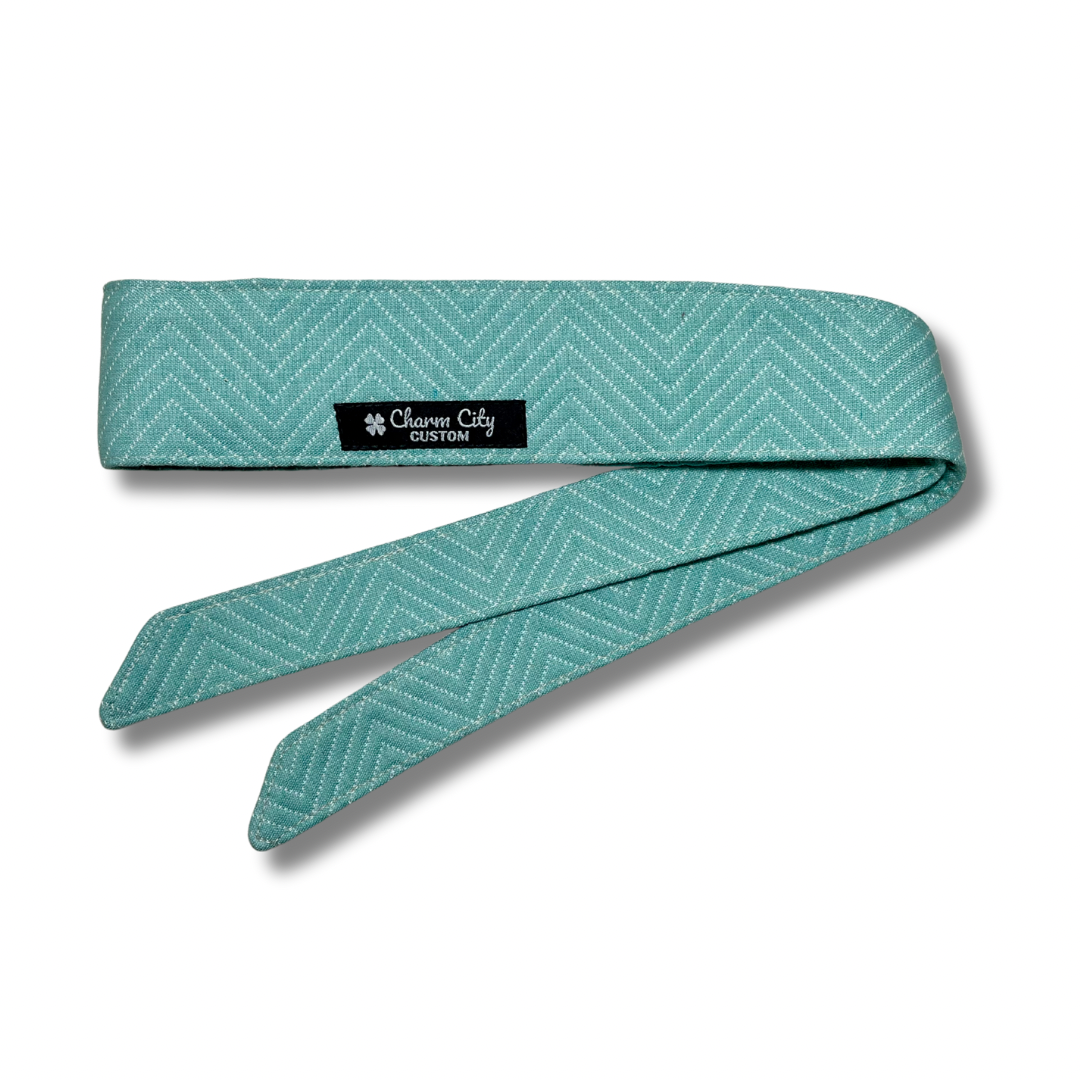 Robins egg blue vintage style chevron headband