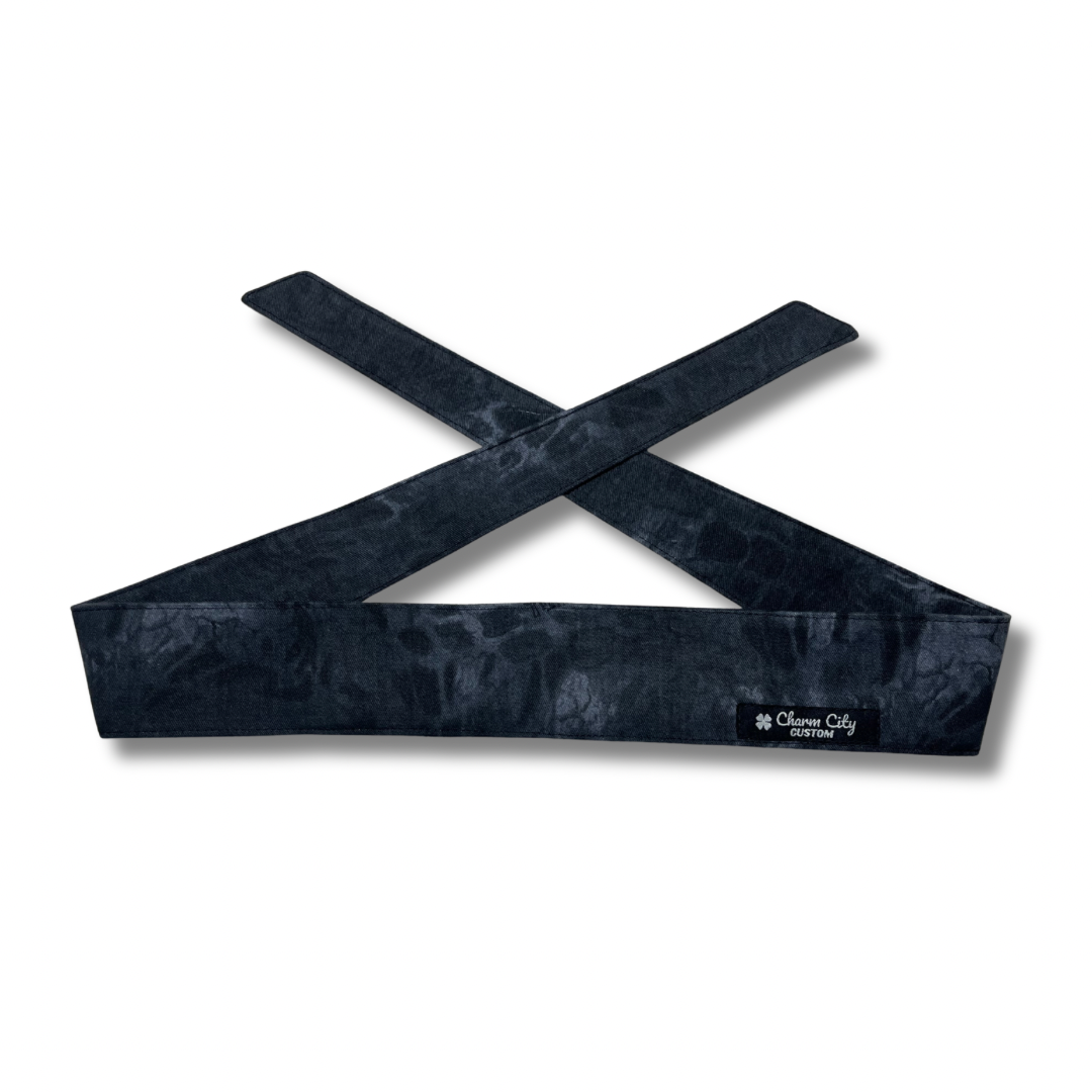 New! 7oz cotton twill Black Out camouflage headband
