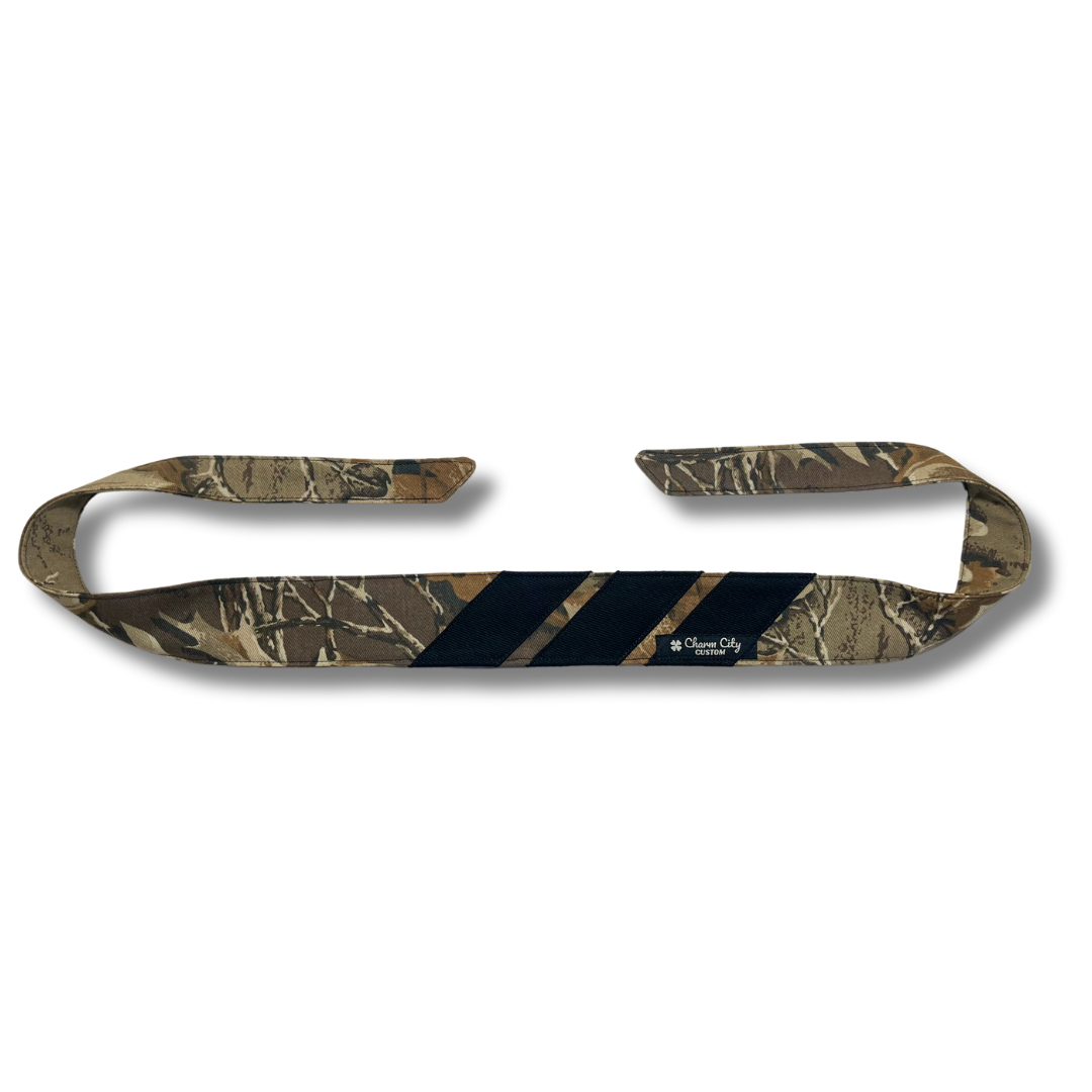 Classic three stripe (black) Brown leaf camouflage headband