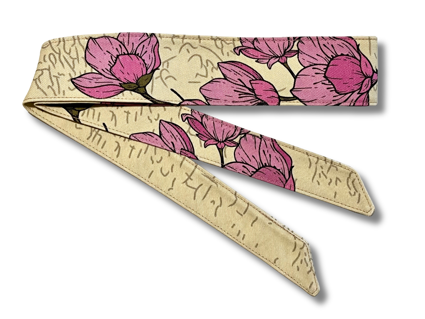 Custom off white and pink Sakura 10oz denim headband