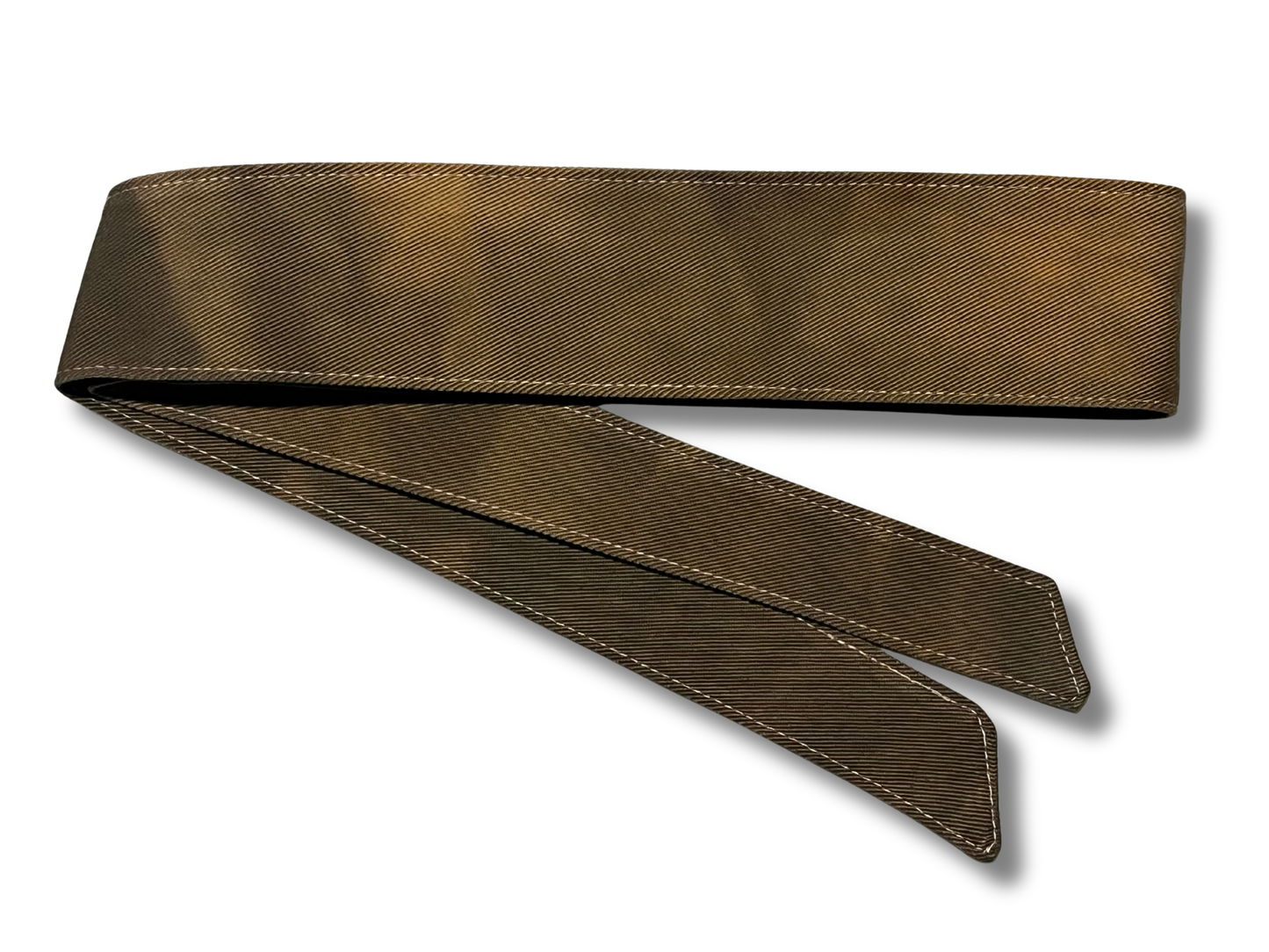 Custom brown hand dyed 10oz denim headband (gold tag)