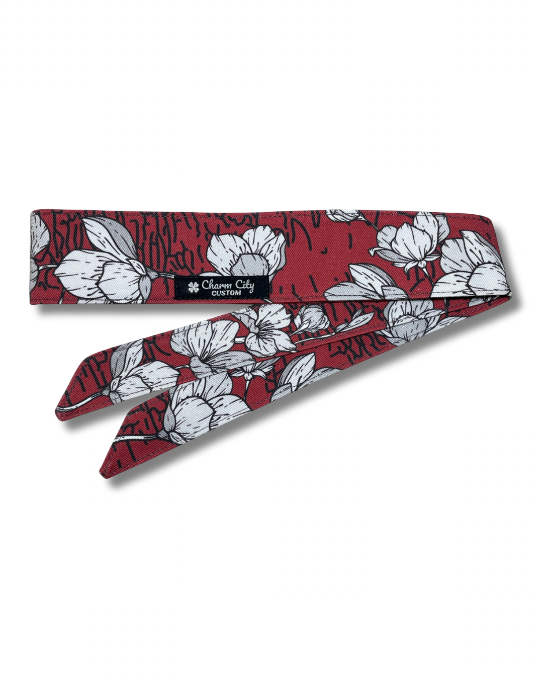 Custom blood red & black Sakura 10oz denim headband