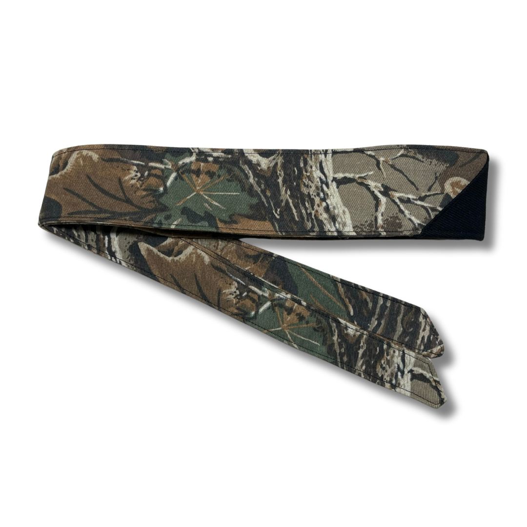 Classic three stripe (black) Brown leaf camouflage headband