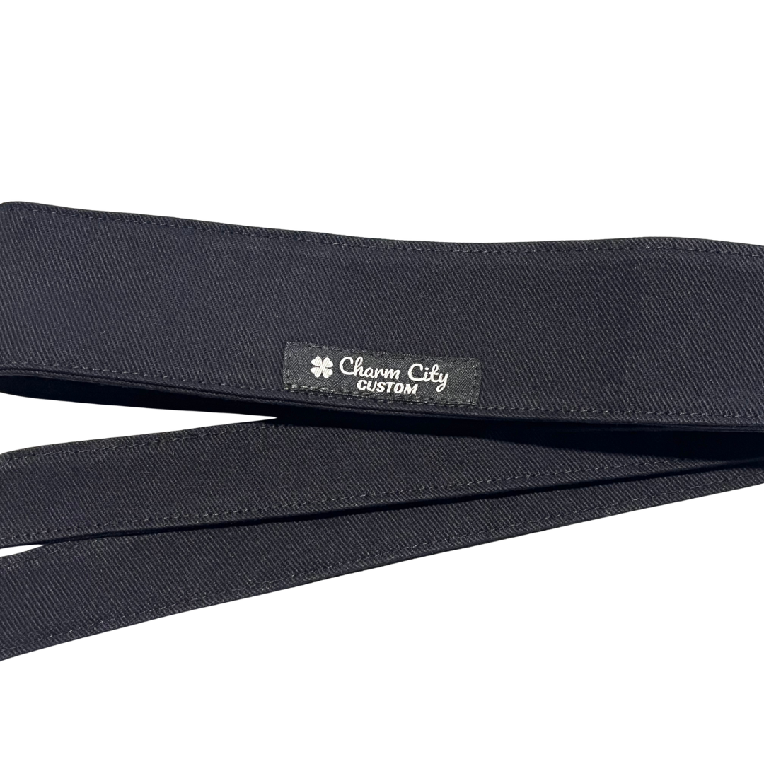 Custom all black 10oz denim headband