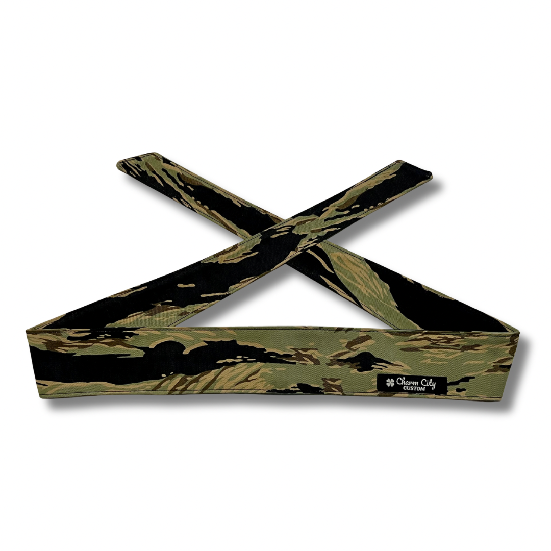 "Oil Slick" horizontal Tiger Stripe headband #1