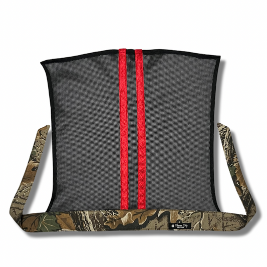 Advantage Classic full tie headband with striped black & red mesh