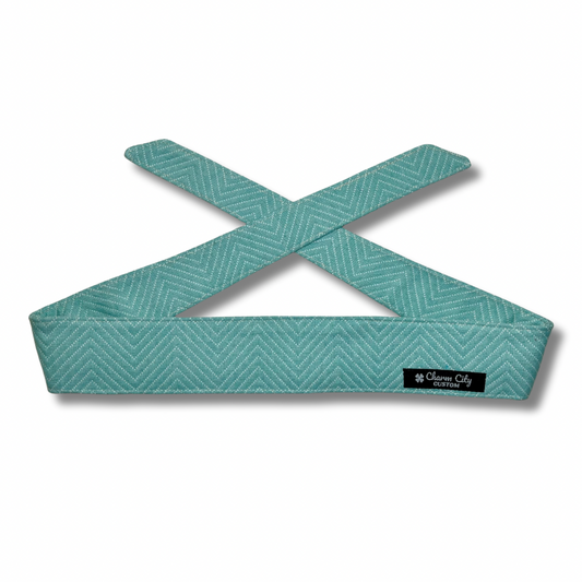 Robins egg blue vintage style chevron headband