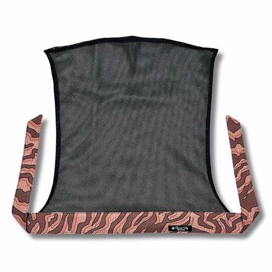 Custom Brown Graffiti camouflage headband with black diamond mesh