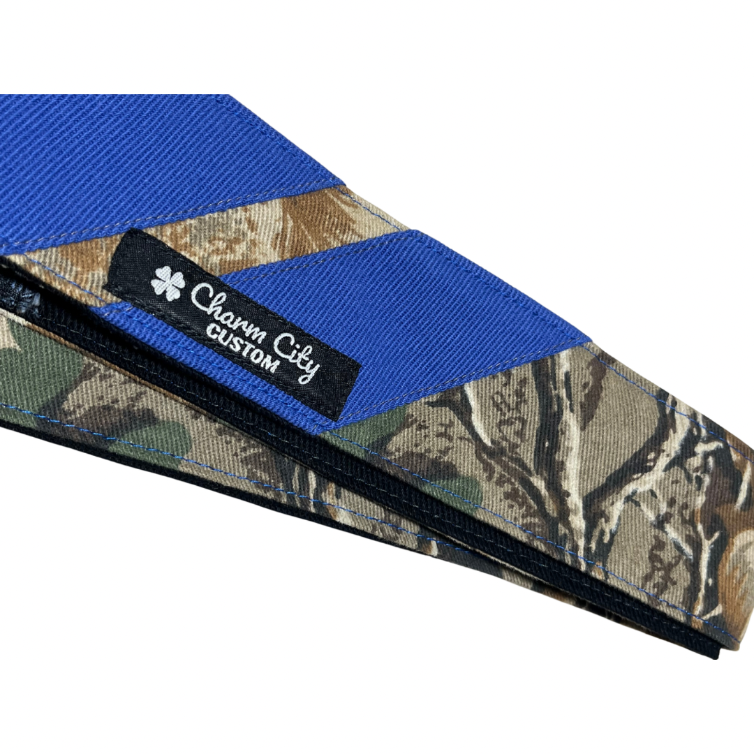 Classic three stripe (blue) Brown leaf camouflage headband