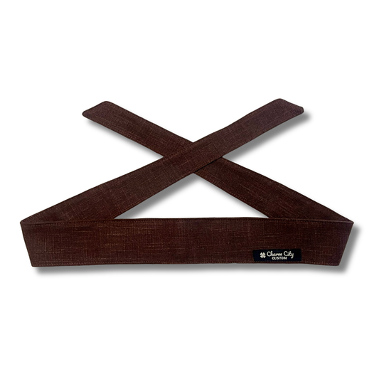 Custom brown heavyweight cotton linen headband