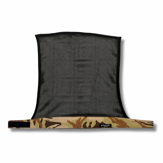 Custom desert camouflage Velcro wrap with black diamond mesh