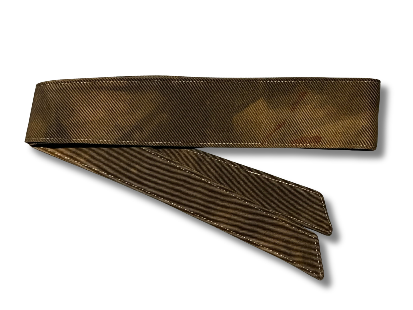 Custom brown hand dyed 10oz denim headband (silver tag)