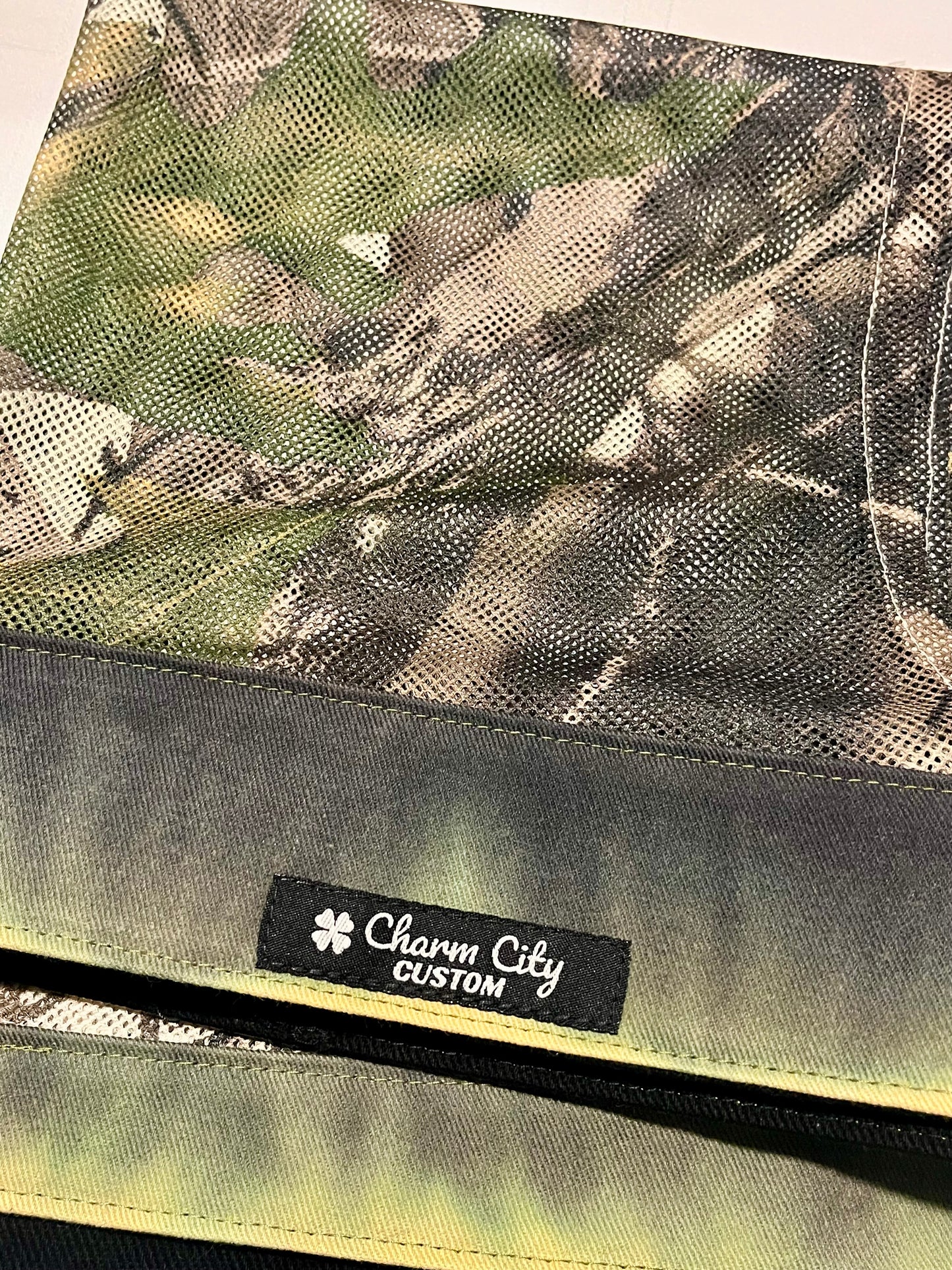 Custom Hand-Dyed "aurora” headband with CC forest mesh