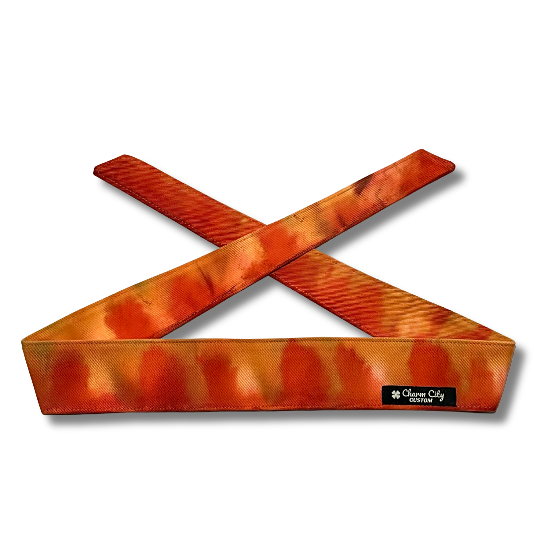 Custom dyed Blaze fade 10oz denim headband