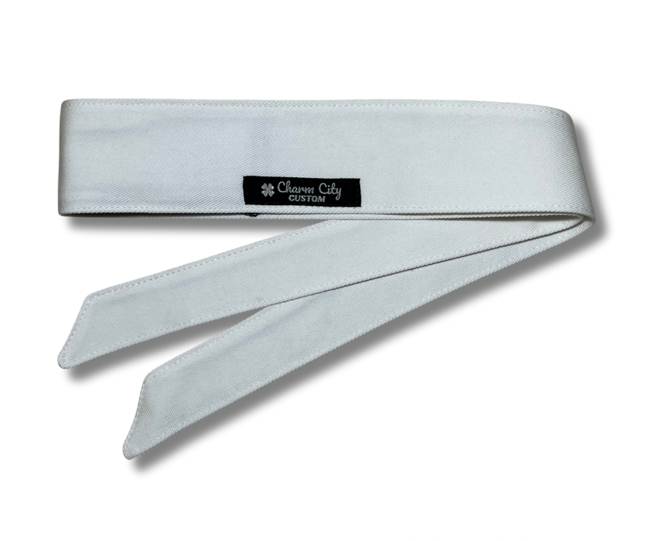 Custom white 10oz denim headband