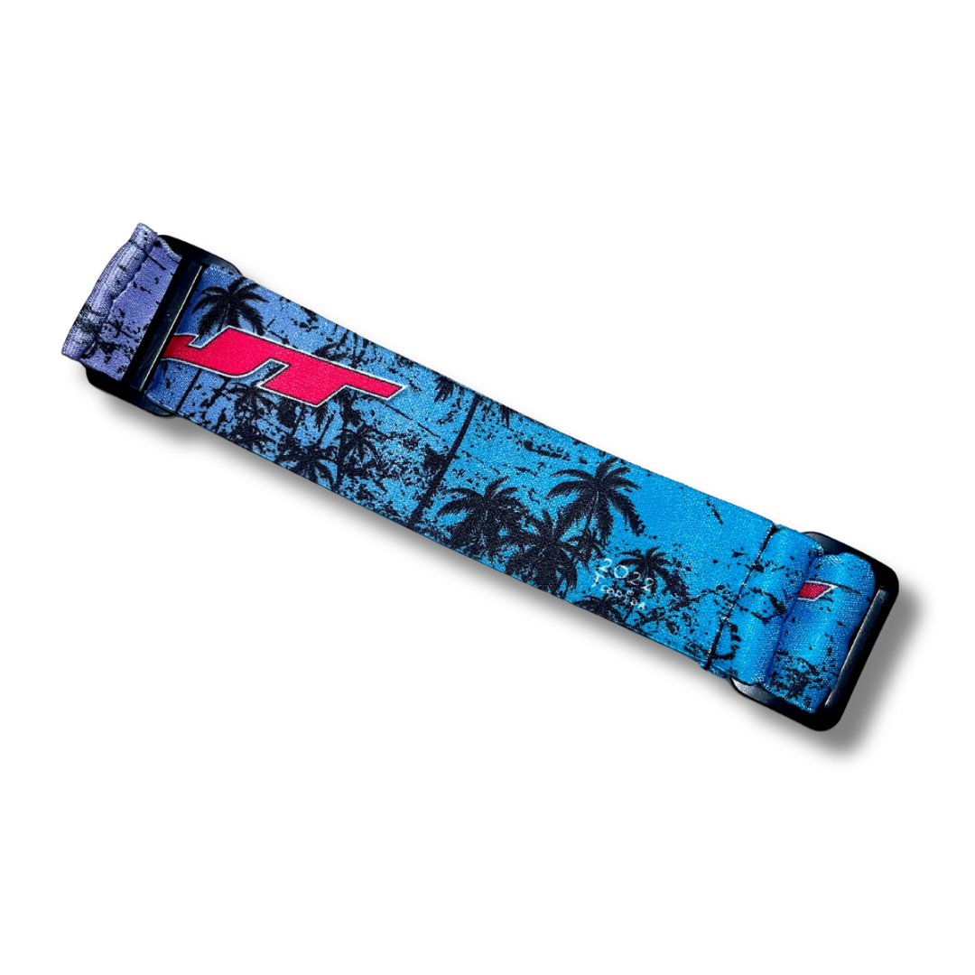 JT 2022 blue/pink palm tree sublimated goggle strap