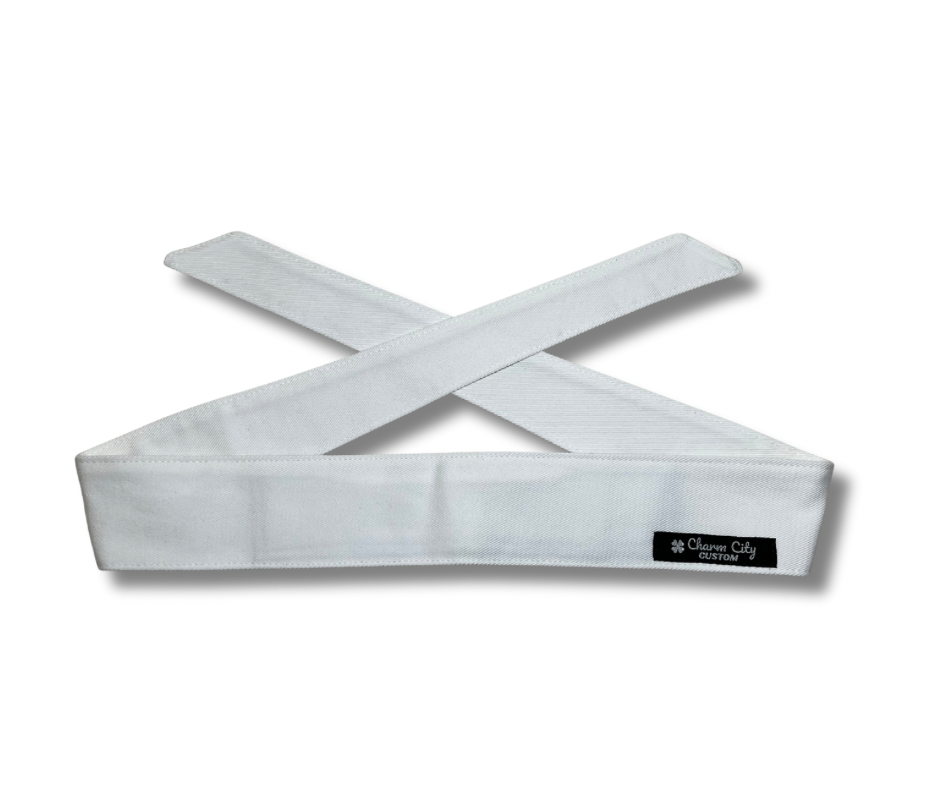 Custom white 10oz denim headband