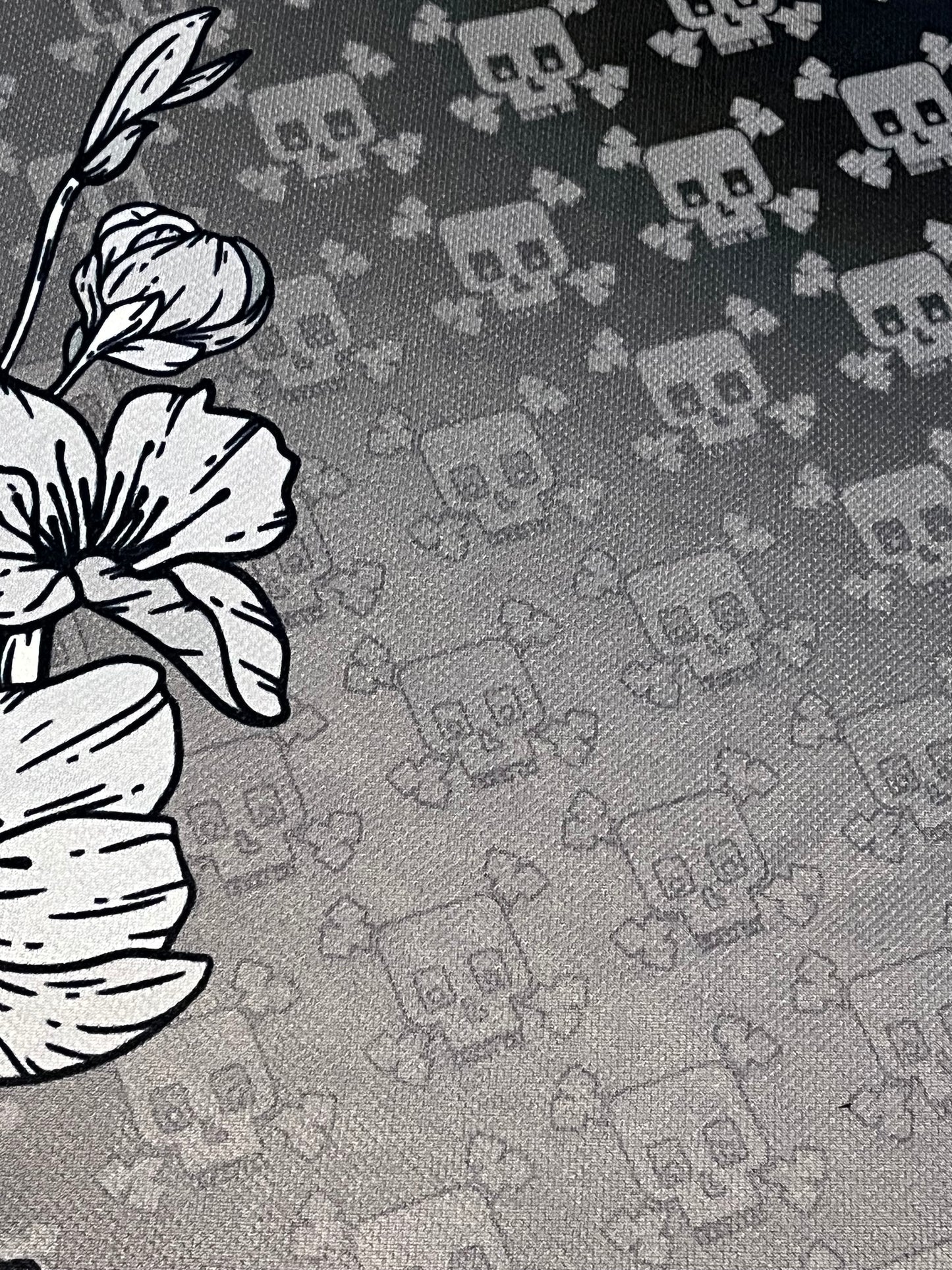 3XL- Platinum dust Sakura & skulls tank top (XXXL)