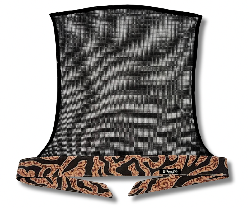 Custom CC Woodland “chocolate swirl” 10oz headband with black diamond mesh