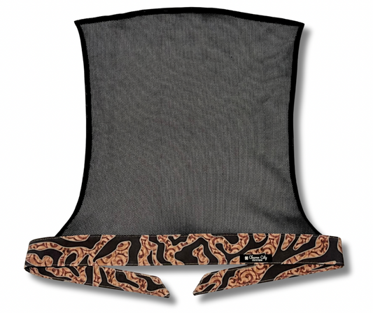 Custom CC Woodland “chocolate swirl” 10oz headband with black diamond mesh