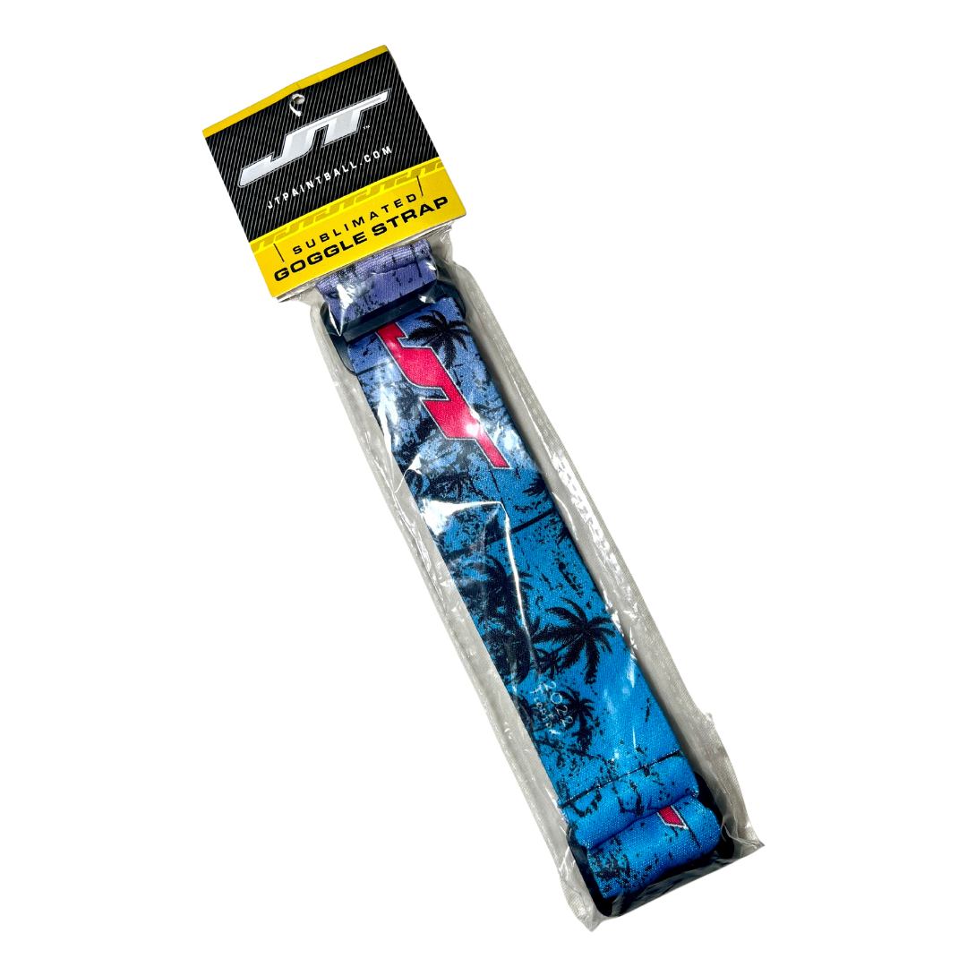 JT 2022 blue/pink palm tree sublimated goggle strap