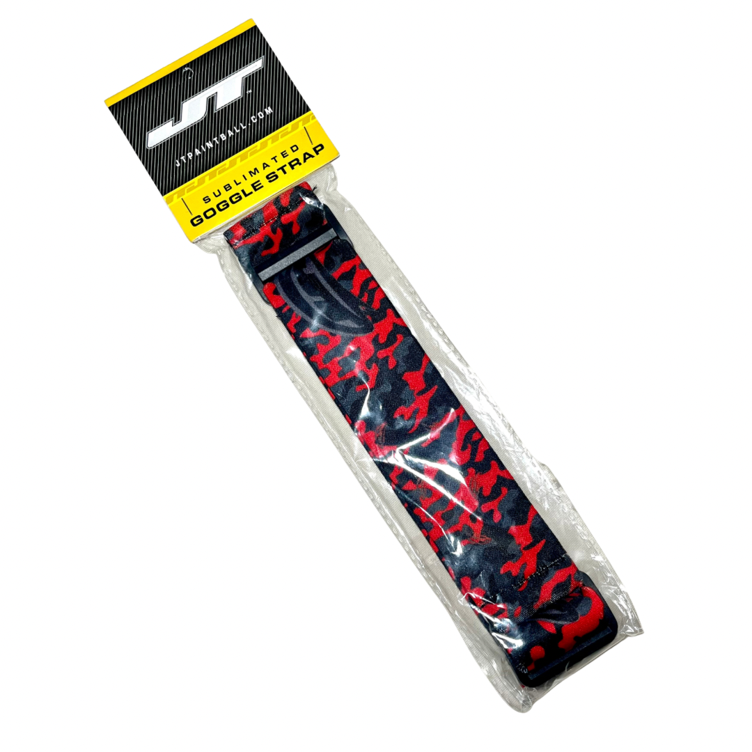 NEW! JT red/black camouflage sublimated goggle strap
