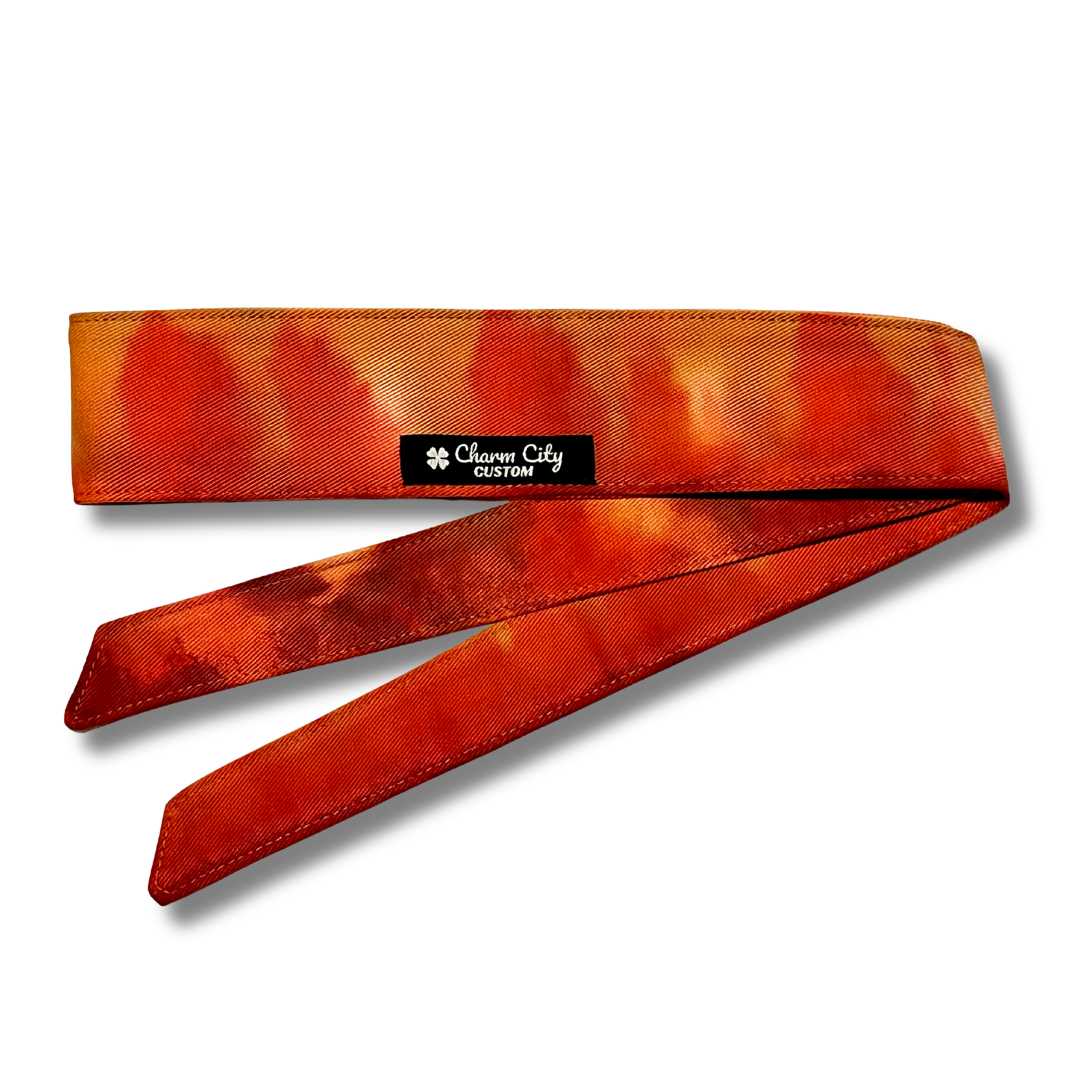 Custom dyed Blaze fade 10oz denim headband