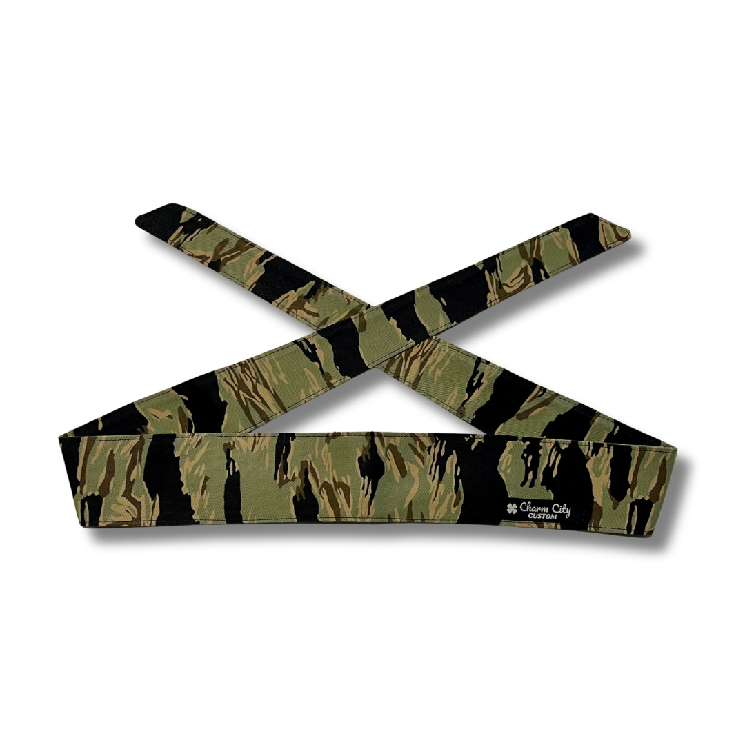 "Oil Slick" vertical Tiger Stripe headband #2