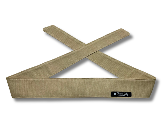 Custom all tan 7oz denim headband